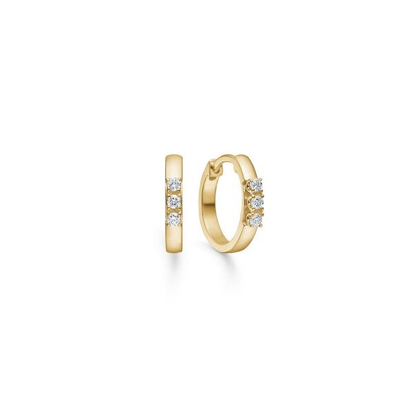  Mads Z - Crown Alliance øreringe i 14 kt guld m. diamanter i alt 6 x 0,04 ct