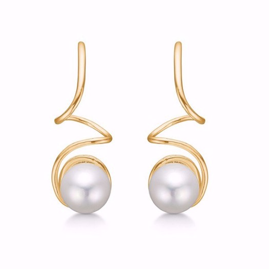 Guld og sølv design - Sølv forgyldt ørestik med barok perle