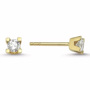 Star ørestikker, 14kt guld med 4 greb i alt 0,06 - 1,0ct