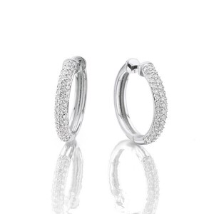 Beauté diamantcreoler i 14kt hvidguld - Ø1885hg
