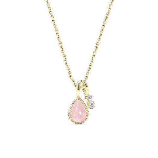 Billede af Spinning Jewelry forgyldt halskæde med rosa kvarts