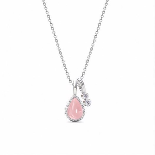 Billede af Spinning Jewelry Halskæde i sølv med rosa kvarts