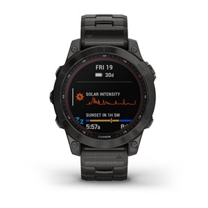 2 GARMIN - Fenix 7S Sapphire Solar DLC titanum & titanium-rem