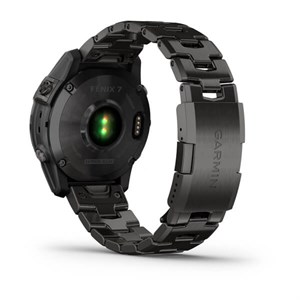 5 GARMIN - Fenix 7S Sapphire Solar DLC titanum & titanium-rem