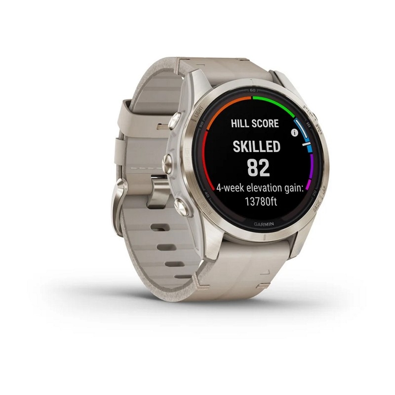 GARMIN - Fenix 7S Pro Sapphire Solar m. soft gold & limestone læderrem