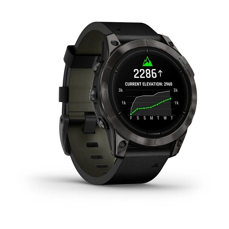 GARMIN - Epix Pro (Gen 2) i titanium m. sort læderrem