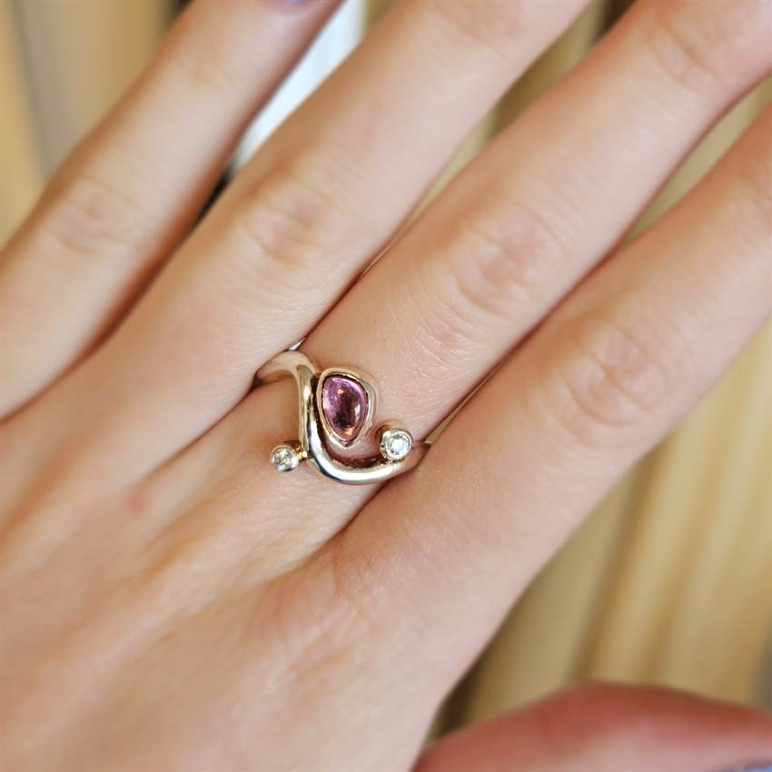 Rabinovich Pink Willow ring m. topas og zirkon 80310376