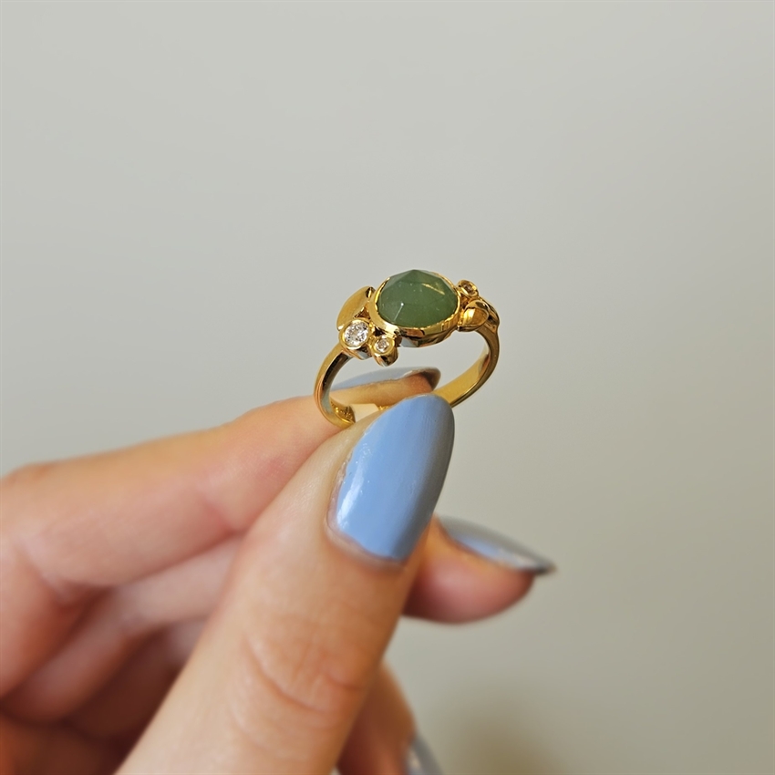 Rabinovich Bliss ring forgyldt m. serpentin 79920342