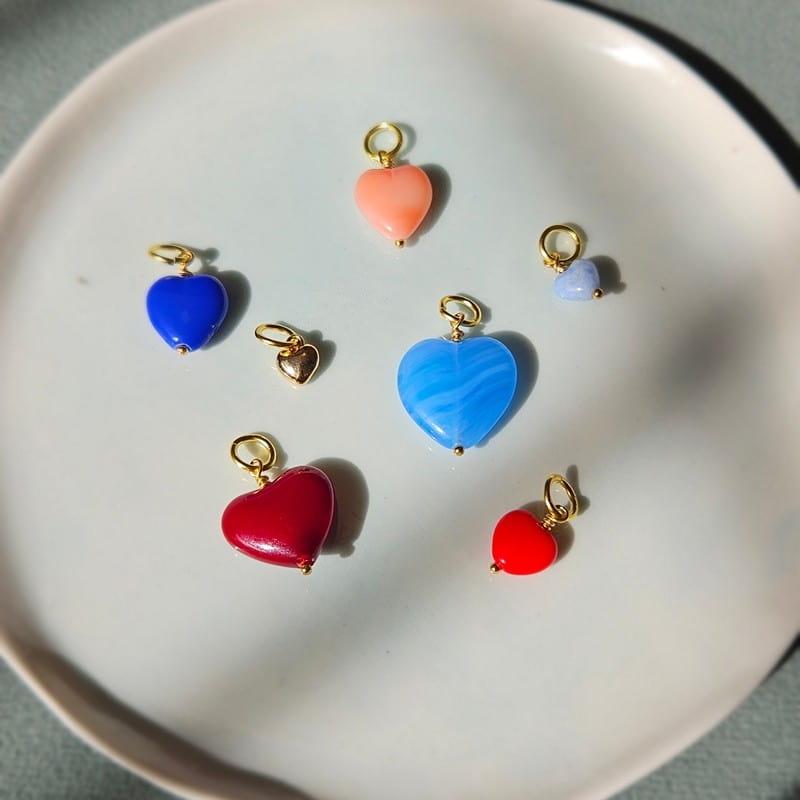 Pico Copenhagen - French Grande Heart Vedhæng, blå