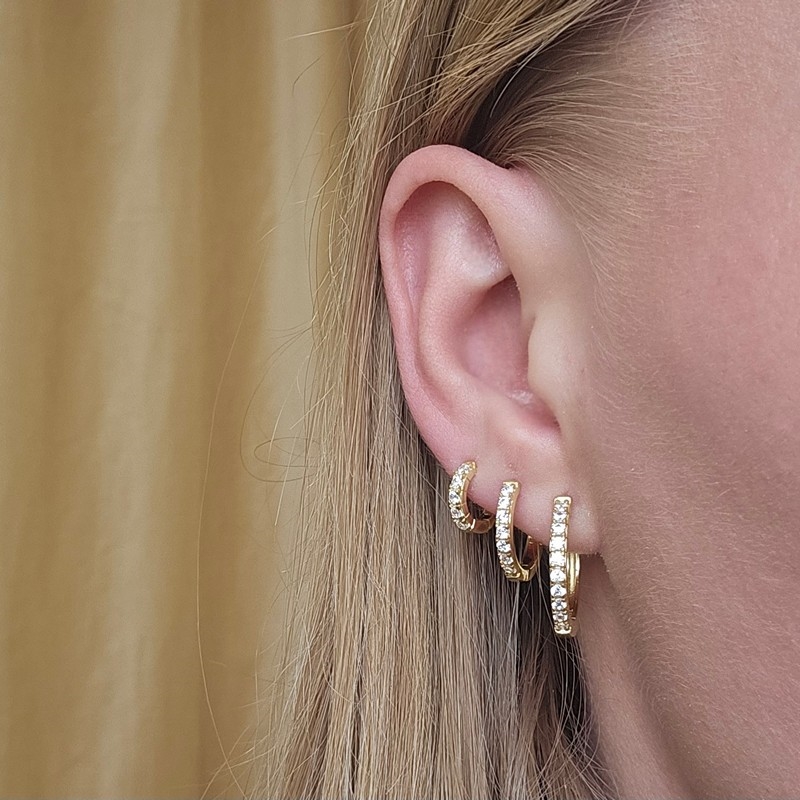  Aqua Dulce - Darling Hoop 10mm Forgyldt Sølv m. Zirkonia