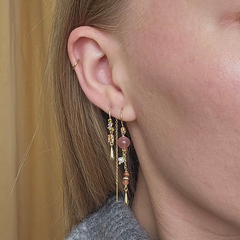  Aqua Dulce - Peachy Earhook i forgyldt sterlingsølv