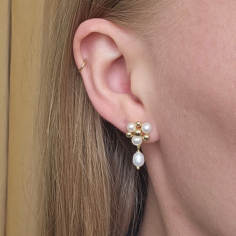  Aqua Dulce - Lunella Earring i forgyldt sterlingsølv