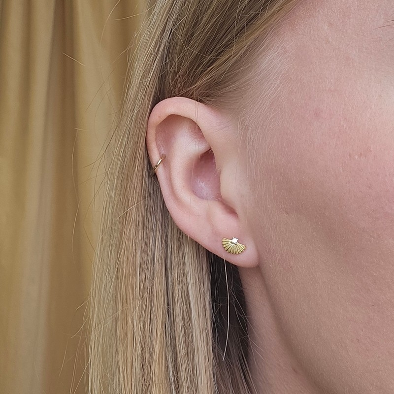  Aqua Dulce - Kaya Fan Earstud i forgyldt sterlingsølv