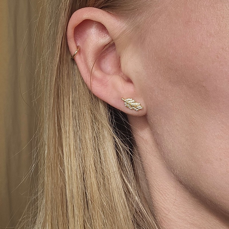  Aqua Dulce - Leona Earstuds i forgyldt sterlingsølv