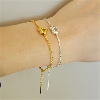 Jane Kønig - Tied Heart armbånd i sølv