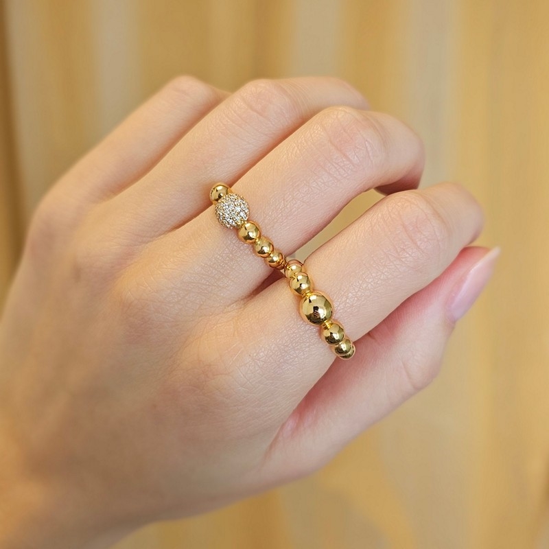 Mads Z - Big Diamond Ball ring i 14 kt guld m. i alt 0,27 ct.