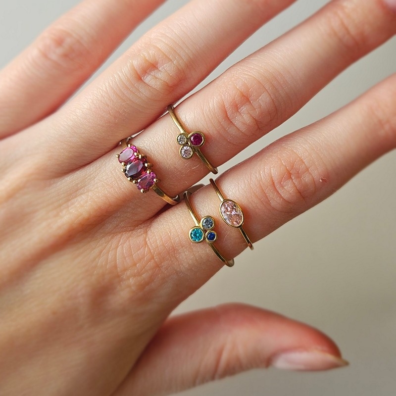 Mads Z - Emily ring i 8 kt guld m. pink zirkonia