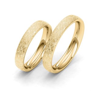 Siersbøl Wedding - Vielsesringe i 9-14kt. guld i børstet look 100435rg