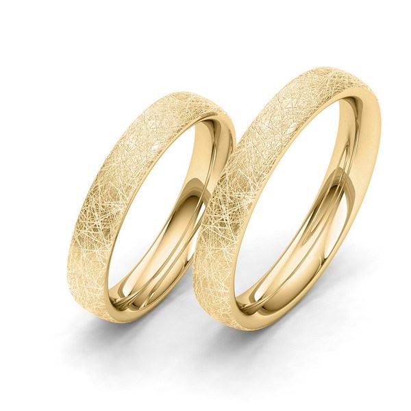 Siersbøl Wedding - Vielsesringe i 9kt. guld i børstet look