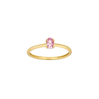 8 karat guld ring med en elegant pink topas