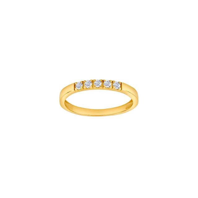 8 kt. guld ring med 5 zirkonia af Siersbøl 10428650300
