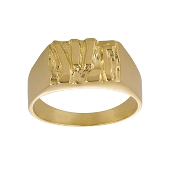 Son of Noa signetring i guld med rustik overflade