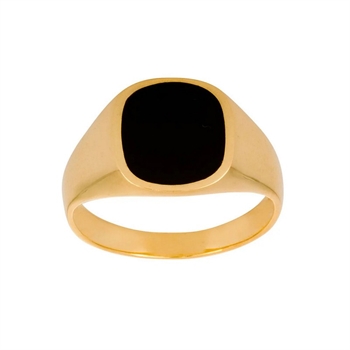 Son of Noa signetring i guld med sort onyx 13x13 mm til herre
