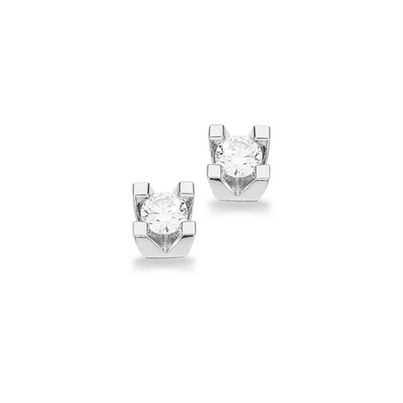 Kleopatra 14 kt hvidguld øreringe med 0,15 ct. - Shop med -15 %
