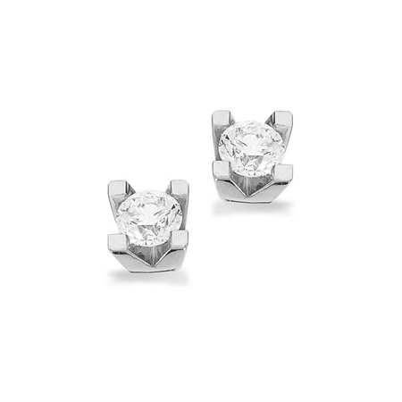 Kleopatra 14 kt hvidguld øreringe med 0,40 ct. - Shop med -15 %