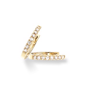 Dazzling - 14 kt guld clip creoler med 0,22ct diamanter