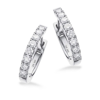 Dazzling - 14 kt hvidguld clip creoler med 0,50 ct diamanter