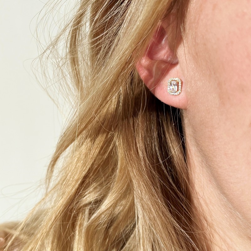 Scrouples Ørering i 8 kt. med baguette zirkonia 1239832