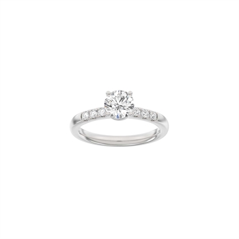 LUXURY Rund ring i 14 kt. hvidguld med lab-grown diamant – 1,2 ct