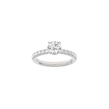 LUXURY Rund ring i 14 kt. hvidguld med lab-grown diamant – 1,4 ct