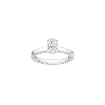 Oval 14kt hvidguldsring med 1,0ct lab-grown diamant fra Siersbøl Luxury