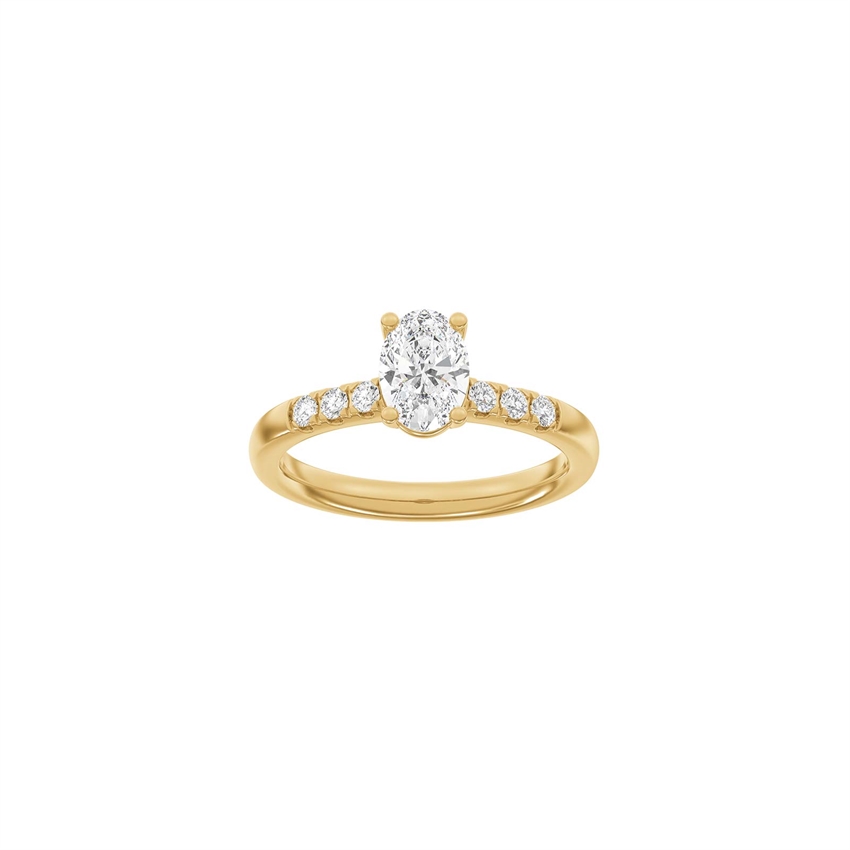 LUXURY Classic oval rødguldsring med 1,2ct TW/VS2 lab-grown diamanter fra Siersbøl Luxury