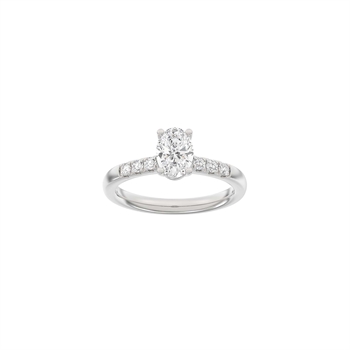 LUXURY Oval ring i 14 kt. hvidguld med lab-grown diamant – 1,2 ct