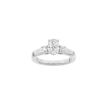 LUXURY Oval ring i 14 kt. hvidguld med lab-grown diamant – 1,33 ct