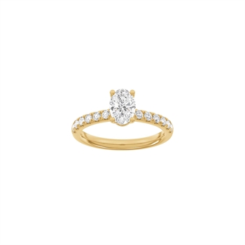 LUXURY Oval ring i 14 kt. rødguld med lab-grown diamant – 1,4 ct