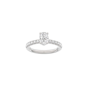 LUXURY Oval ring i 14 kt. hvidguld med lab-grown diamant – 1,4 ct