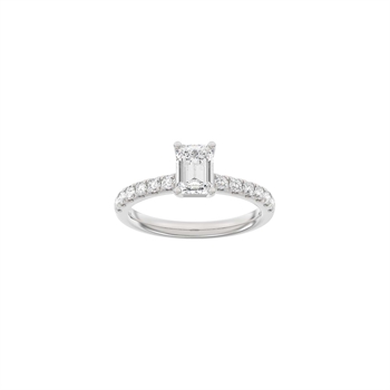 Siersbøl Luxury Classic firkantet ring i 14 kt hvidguld med 1,4 ct lab-grown diamanter