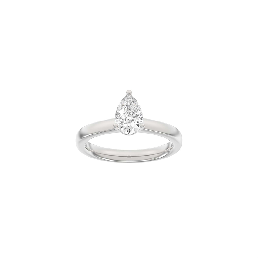Dråbeformet Siersbøl Luxury ring i 14 kt hvidguld med 1,0 ct lab-grown diamant