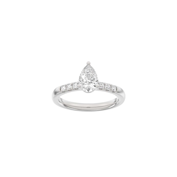Siersbøl Luxury ring i 14 kt hvidguld med dråbeformet 1,2 ct lab-grown diamanter