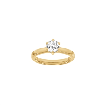 LUXURY Rund ring i 14 kt. rødguld med lab-grown diamant – 1,0 ct