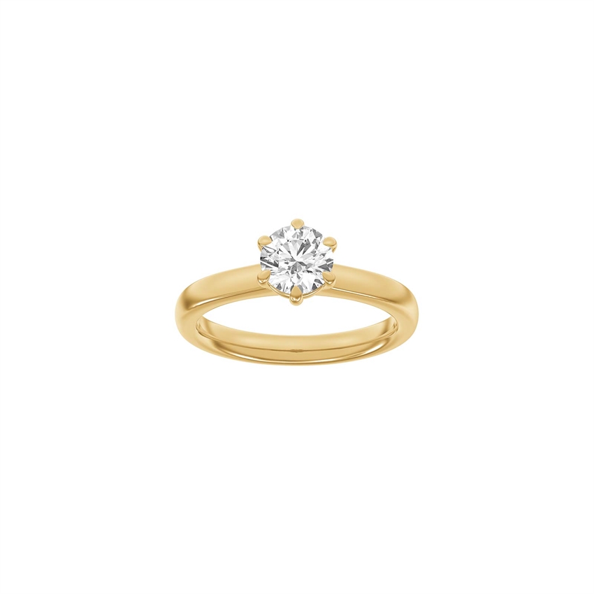 Moderne rund rødguldsring med 1,0ct lab-grown diamant fra Siersbøl Luxury