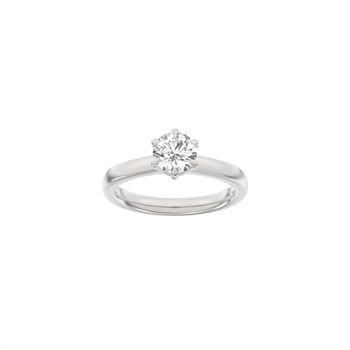 LUXURY Rund ring i 14 kt. hvidguld med lab-grown diamant – 1,0 ct