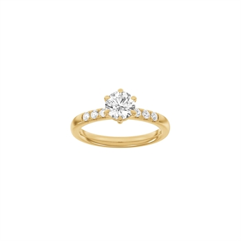 LUXURY Rund ring i 14 kt. rødguld med lab-grown diamant – 1,2 ct