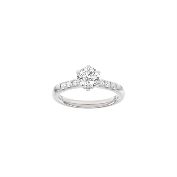 LUXURY Rund ring i 14 kt. hvidguld med lab-grown diamant – 1,2 ct