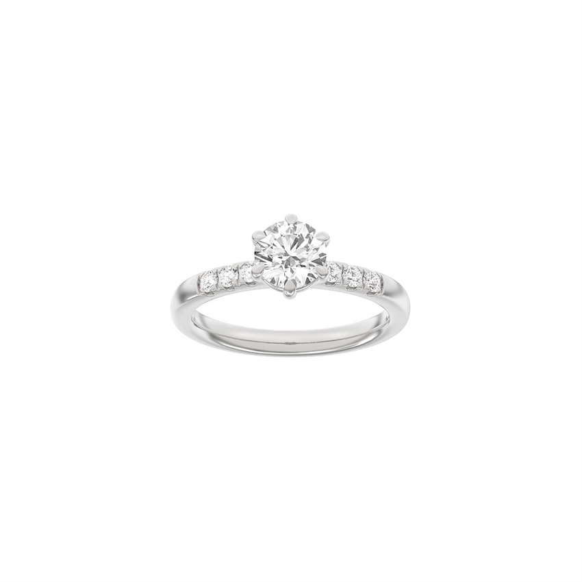 Modern rund hvidguldsring med 1,2ct lab-grown diamanter fra Siersbøl Luxury