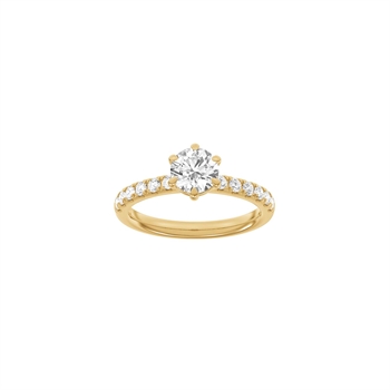 LUXURY Rund ring i 14 kt. rødguld med lab-grown diamant – 1,4 ct